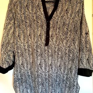 Black and white blouse